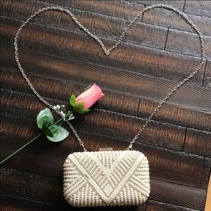 ALDO bead and pearl bridal clutch